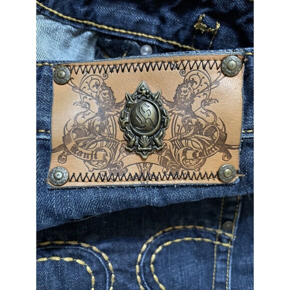 Kanji Collection Mens Blue Denim Streetwear Jeans Size 36x31 100% Cotton - Picture 4 of 10